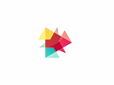 Play 3d icon colorful fimbird logo logodesigner play production video