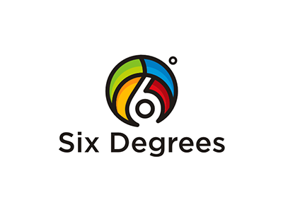 Six Degree. colorful fimbird logo six technology