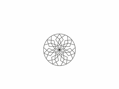 Geometric flower shape design fimbird flower geometric art logo