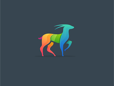 Saola animal colorful deer fimbird logo logo design
