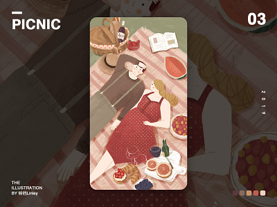 picnic delicious food illustration lovers picnic