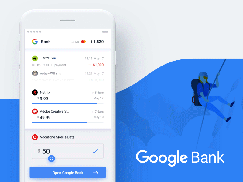 💰 Google Bank Application Concept - Login animation app bank interaction ios login material money notification transfer ui ux