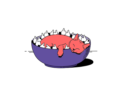 👍 like my cat 🐈 bowl cat cats food illustration likes vector