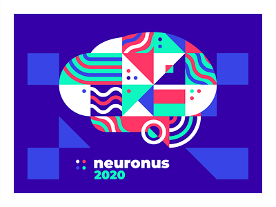 Neuronus - Poster Brain Illustration bold brain flat geometric illustration poster simple square
