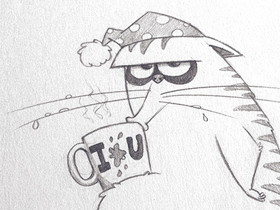 Grumpy Cat cat character coffee grumpy sketch