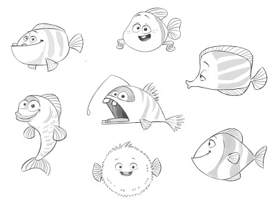 Some Fish Characters character fish sketch