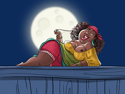Black Pearl black girl moon pearl pirate woman