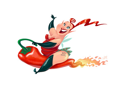 Pepper Fairy character chick chilly fairy fire hot mama pepper red spicy