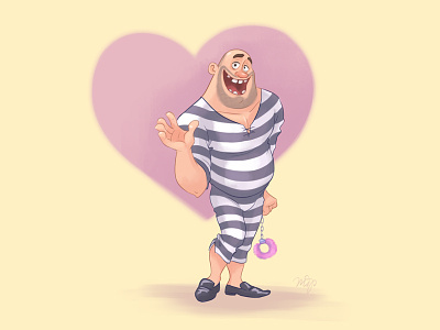 Hiii character concept handcuffs heart love prison prisoner