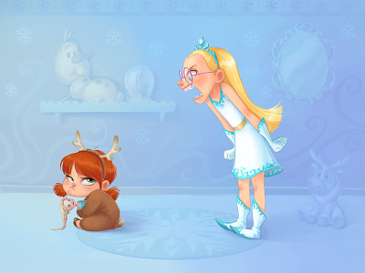 Let It Go! Let It Go! ana character child doll elsa fighting frozen girl kid olaf play sten