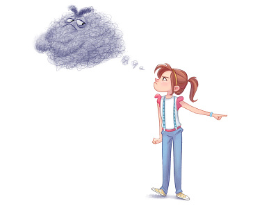 Bad Thoughts angry bad character cloud girl stubborn think thoughts