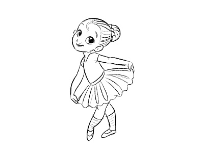Ballerina ballerina balley character child dance kid sketch