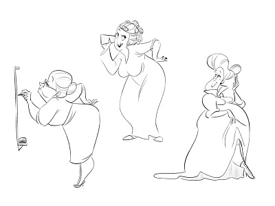 Ladies character housewife ladies lady old princess queen sketch teacher