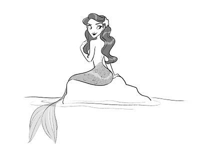 Mermaid character mermaid pin up sketch