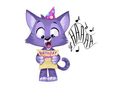 Birthday Song birthday cat character kitten sing song