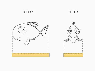 The Real Slim Product! cartoon drawing fish illustration slim weight