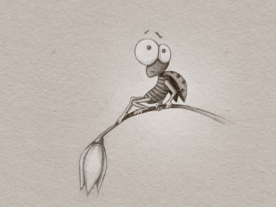 First Flight bug character fear flight flower ladybird scared sketch