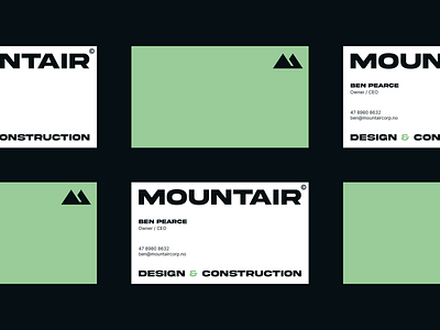 Business card design for the construction company Mountair.