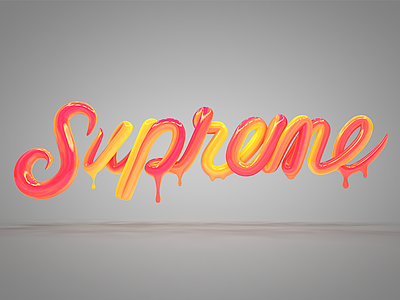 Supreme c4d candy lettering supreme