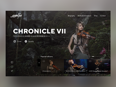 Website Landing Page UIDesign for a violinist in Japan