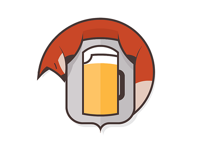 The Drunken Fox beer drink drinking drunk drunken fictional fox illustrator logo practice pub red