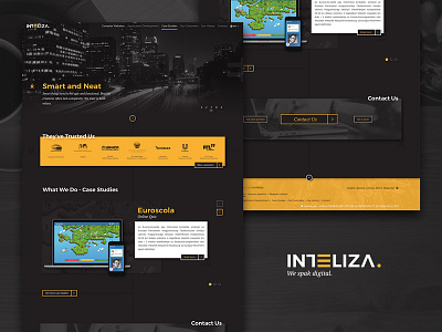 Inteliza Webdesign black gold inteliza parallax responsive sketch ui user interface web webdesign website yellow