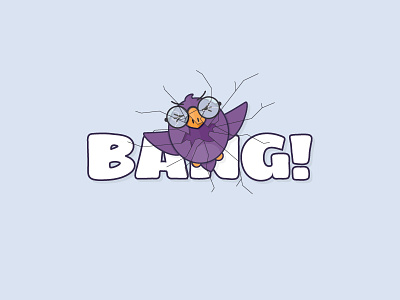 Bang! accident bang bird car cartoon crack crash glasses illustration illutrator ouch window
