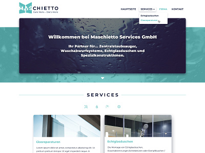 Maschietto branding design logo round corners shadows simple simple design sitebuild turquoise ui web web design webdesign