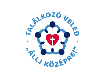 Találkozó Veled - logo v01. branding christian draft group hungarian illustrator logo luther rose lutheran people rose stamp vector