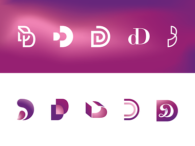Double D branding crimson d dee delta design digital double illustration letter lines logo mallow mauve picto pink purple set typography vector