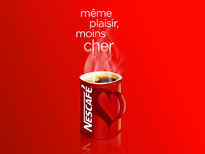 Nescafé café coffee cup evaporate evaporation fade fading fog handle heart hot love mug pleasure red shape smoke smoking steam text