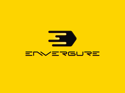 E N V E R G U R E agency ai comet design envergure environment fast gorilla graphic guru hot illustration letter e light logo solar span wide wingspan yellow