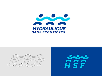Hydraulic without borders dance dancing equity hydraulic illustration logo man men ngo organisation share solidarity stickman stickmen water wave