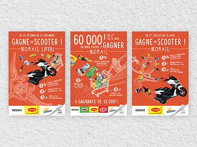 Korail Posters cart coral falling illustration manta ray nestle orange poster print products scooter shop shopping surf surfer turtle