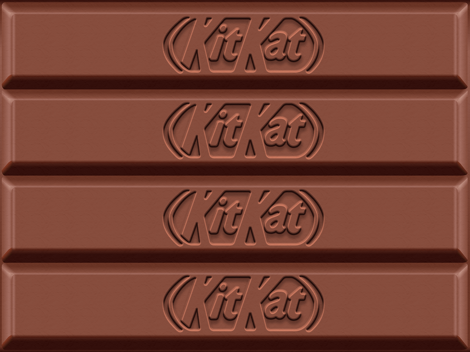 KitKat chocolate bars 4 fingers above bar bars brown chocolat chocolate dark design emboss embossed embossing illustration kat kit kitkat logo milk shadows top view