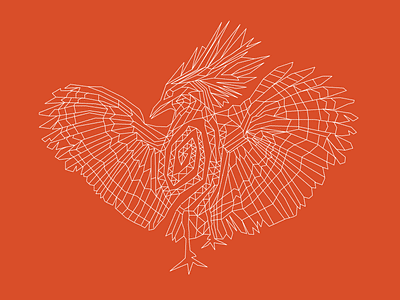 K-GOU art artwork bamboo beak bird cagou caledonia endangered endemic engraved illustration kagu style vector
