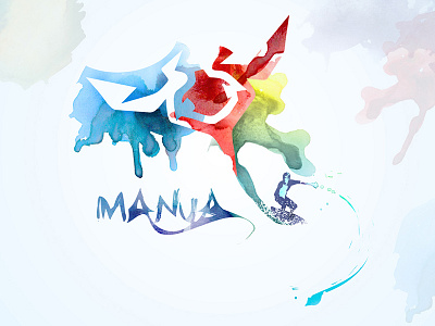 Manua Aquarelle colors colours creative fly manta ray splash surf turtle water watercolour wave