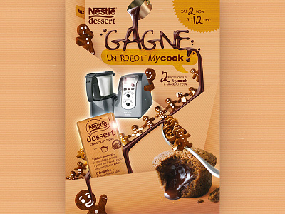 Nestle Dessert cardboard characters chocolate creative cute fun gingerbread kraft nestle pan paper river