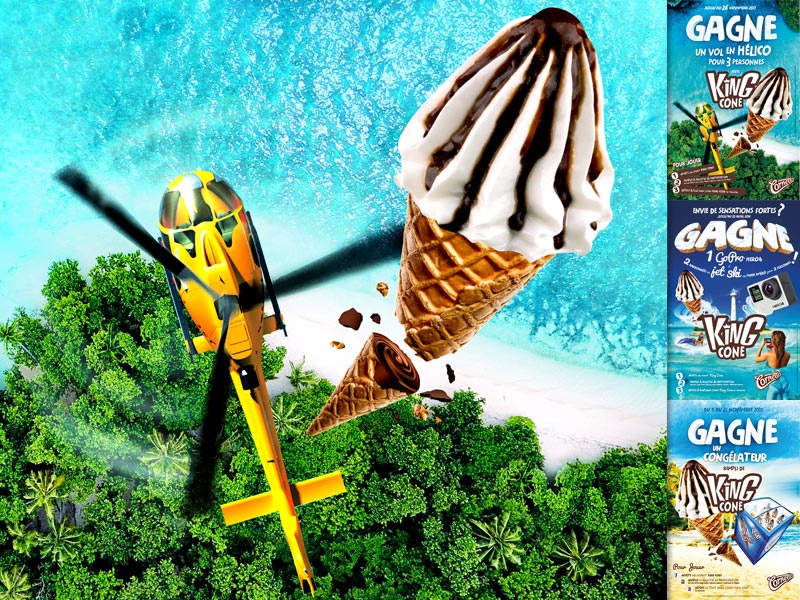 Cornetto King Cone ocean beach cream ice selfie jetski helicopter chocolate cone king cornetto socalait