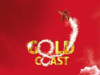 Gold Coast aircraft airplane chocolate fug gold golden letters loop looping nestle plane smoke