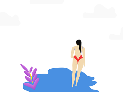 Illustration beach color flat graphics icons illustration seashore summer ui