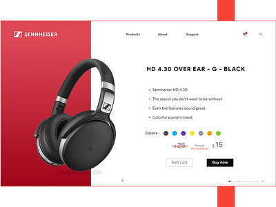 Product Landing page addtocart adobe buy colors graphics headset icons product sketch ui