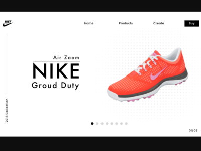 Nike Shoe (Product Page) application dribbble graphics icon logo mobile nike product typography ui web