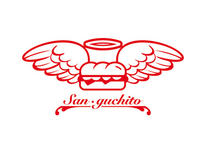 Sanguchito branding food logo restaurant saint san sandwich sanguchito santo wings
