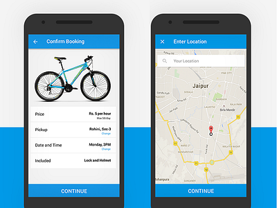 Trio Cycles - Rent A Cycle app design uiux information architecture ui ux