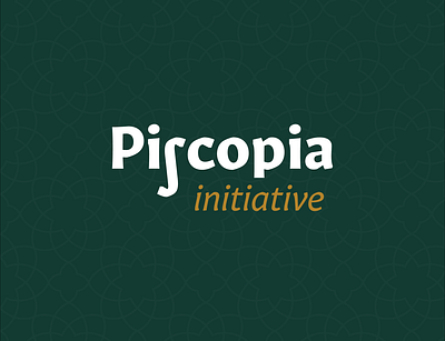 My first brand comission: Piscopia Initiative branding dark green design green logo logotype non profit nonprofit serif wordmark