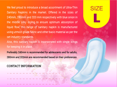 Sanitary Pad Packet Design - Back