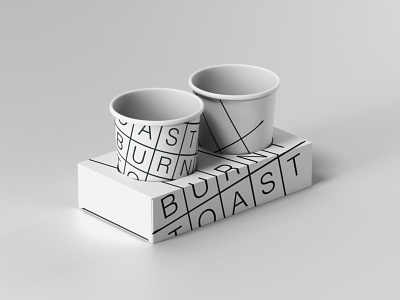 Burnt Toast Branding brand branding brunch burnt toast cafe logo coffee coffee cup holder logo logotype typography