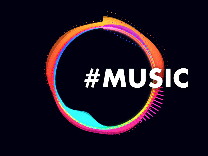 Music app circle design gradient color motion design music soundwave ui ux