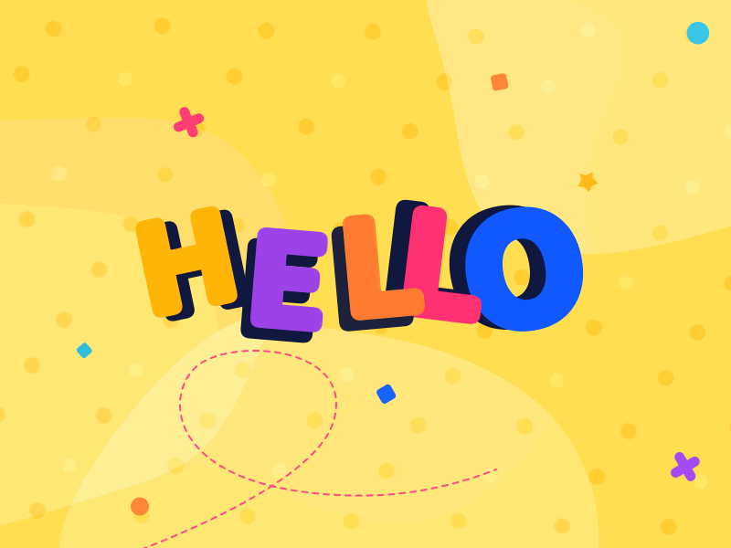 Hello ! colors design flat hello morphing text world